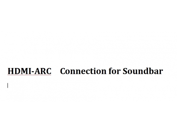 HDMI-ARC Connection for Soundbar